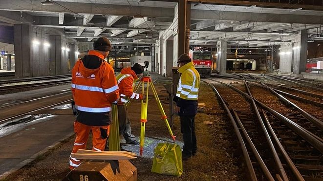 Nächtliche Gleisvermessung