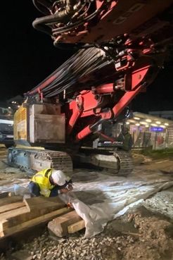 Gleisvermessungsarbeiten